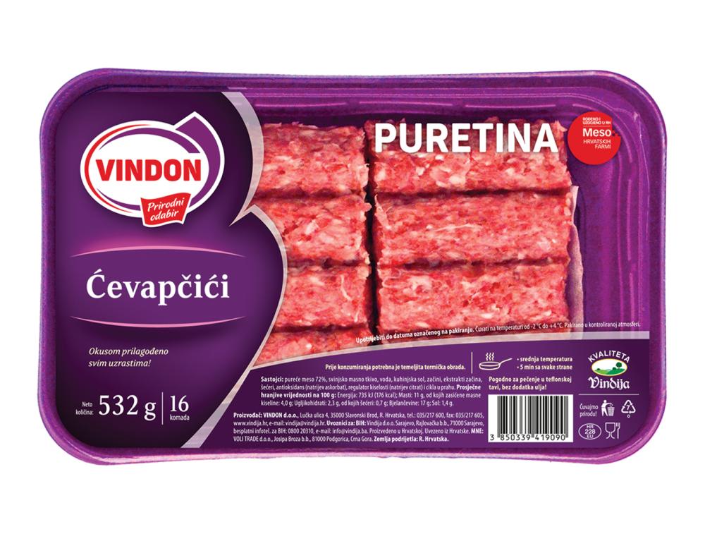 Vindon, Vindija Pureći ćevapčići