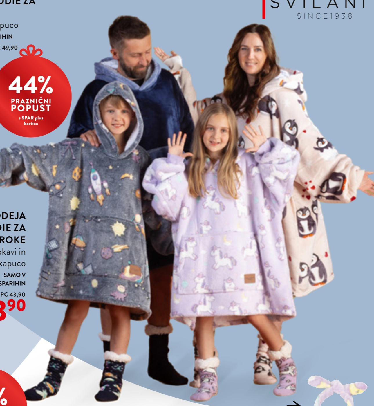 Svilanit Odeja hoodie za odrasle