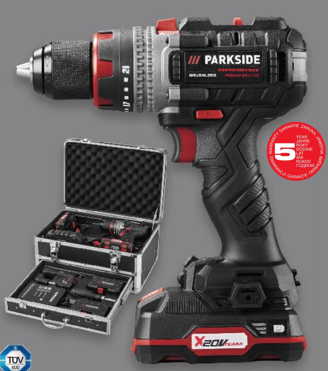 PARKSIDE PERFORMANCE® Aku udarna bušilica-odvijač 20V