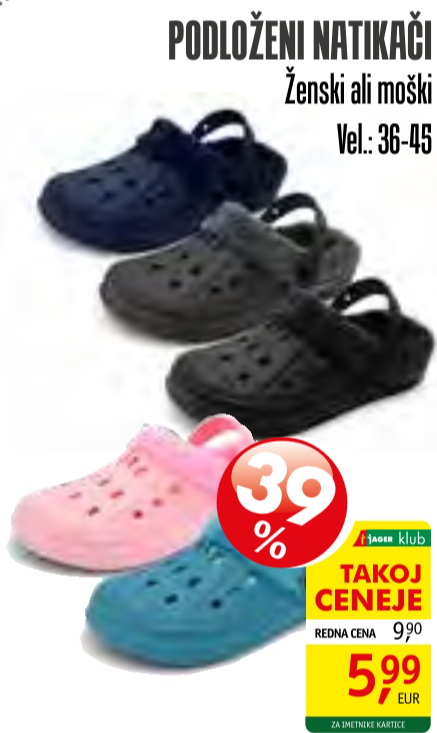 Podloženi natikači v akciji v trgovinah Jager