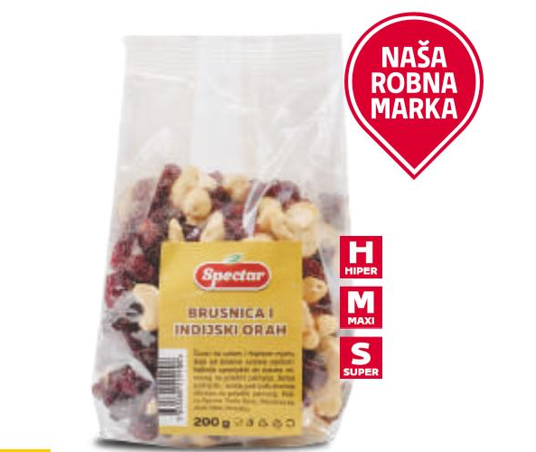Spectar Brusnica i indijski orah 200 g