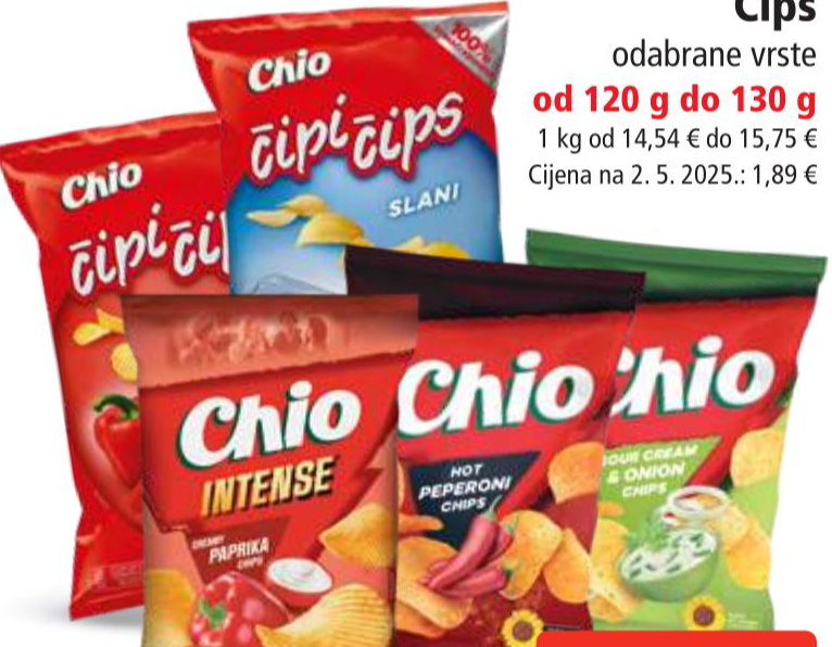 Chio i Čipi Čips 130 g Chio