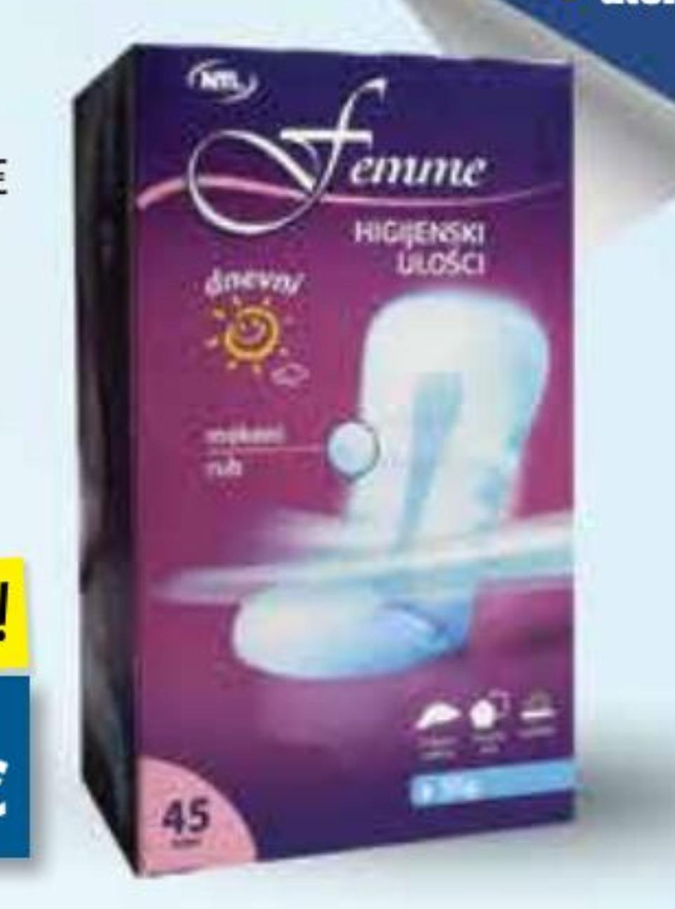 Femme Higijenski ulošci normal ultra wings 10 kom - Akcija u trgovini NTL