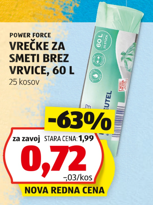 Vrečke za smeti brez vrvice