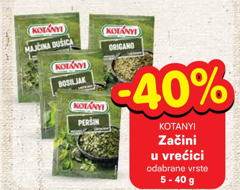 Kotanyi Začini u vrećicama 5-45 g
