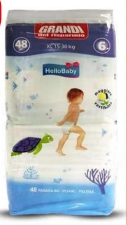 Pelene HelloBaby 48 KOM - Akcija u trgovini Eurospin