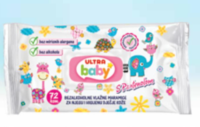 ULTRA Baby Vlažne maramice 72 kom - Akcija u trgovini Ribola