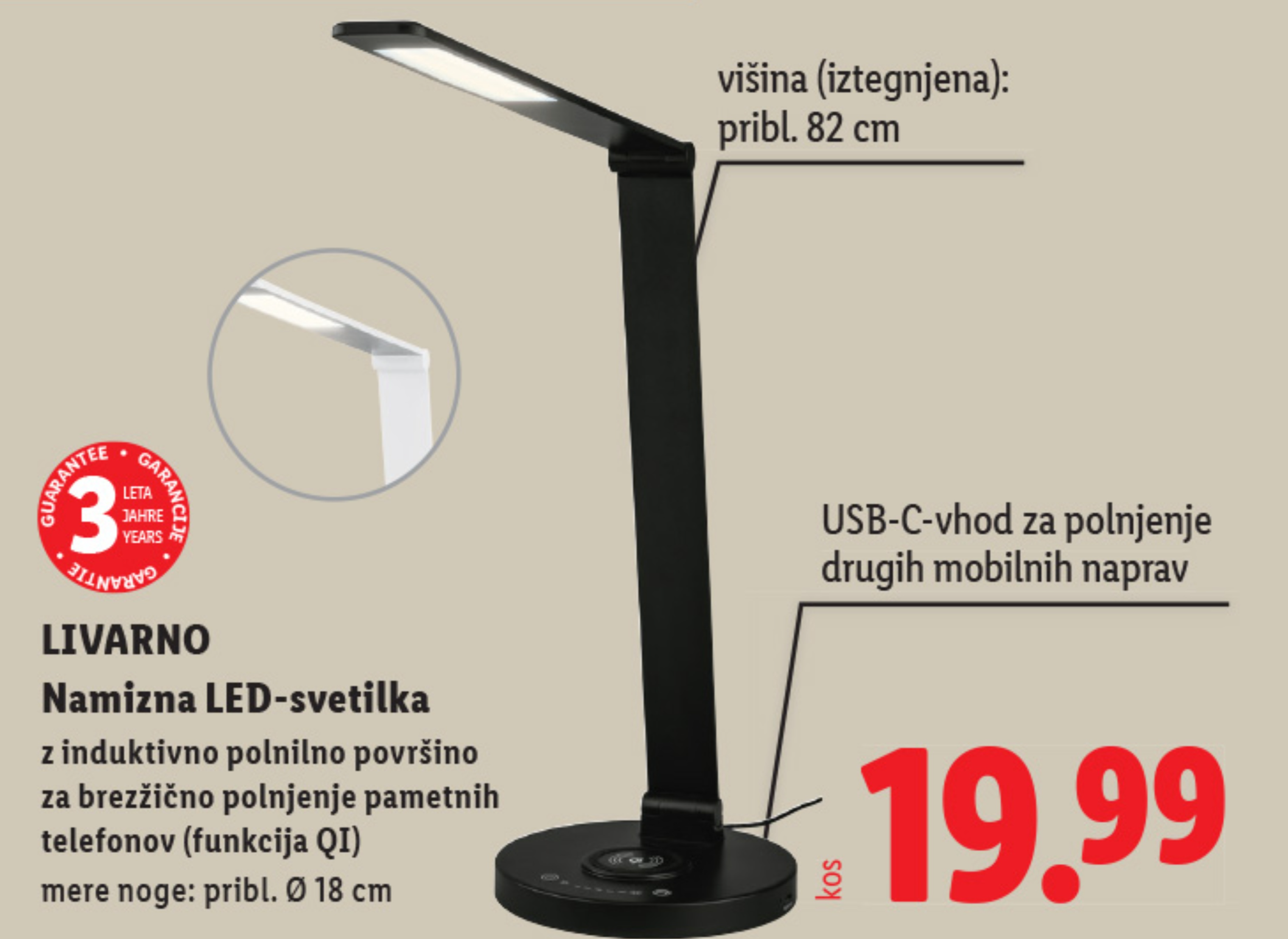 LIVARNO Namizna LED-svetilka
