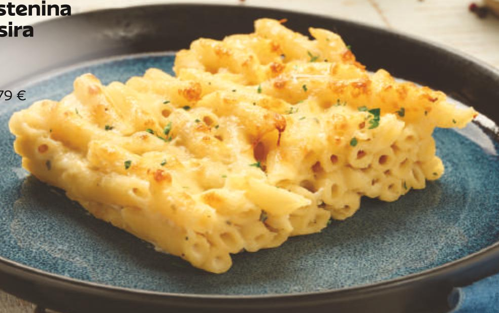 Zapečena tjestenina s četiri vrste sira 100 g