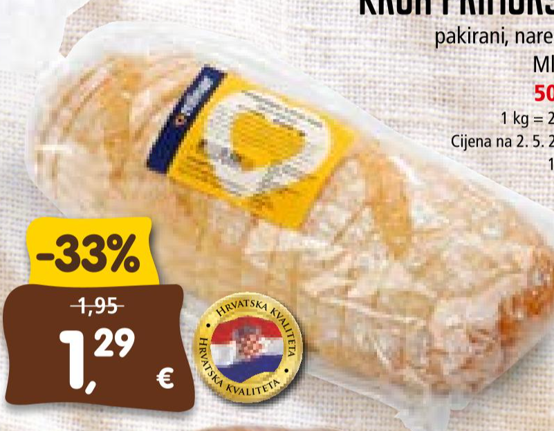 Primorski kruh 500 g - Akcija u trgovini Spar