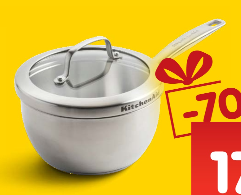 Posuda s dugom ručkom i staklenim poklopcem Kitchen Aid