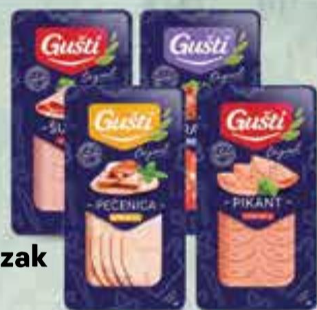 Gušti Dimljena vratina, Dimljena pečenica, Pikant narezak ili Šunka u ovitku 100 g