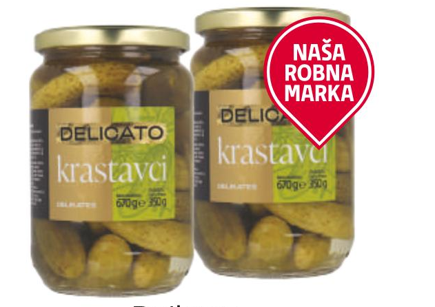 Delicato Kiseli krastavci 670 g