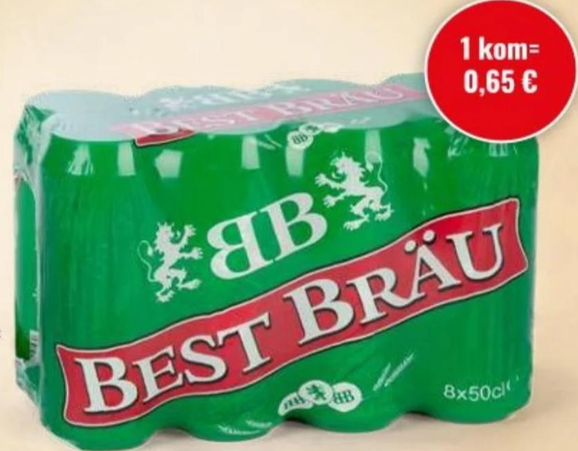 Best Bräu Pivo Lager 8 x 500 ml - Akcija u trgovini Eurospin
