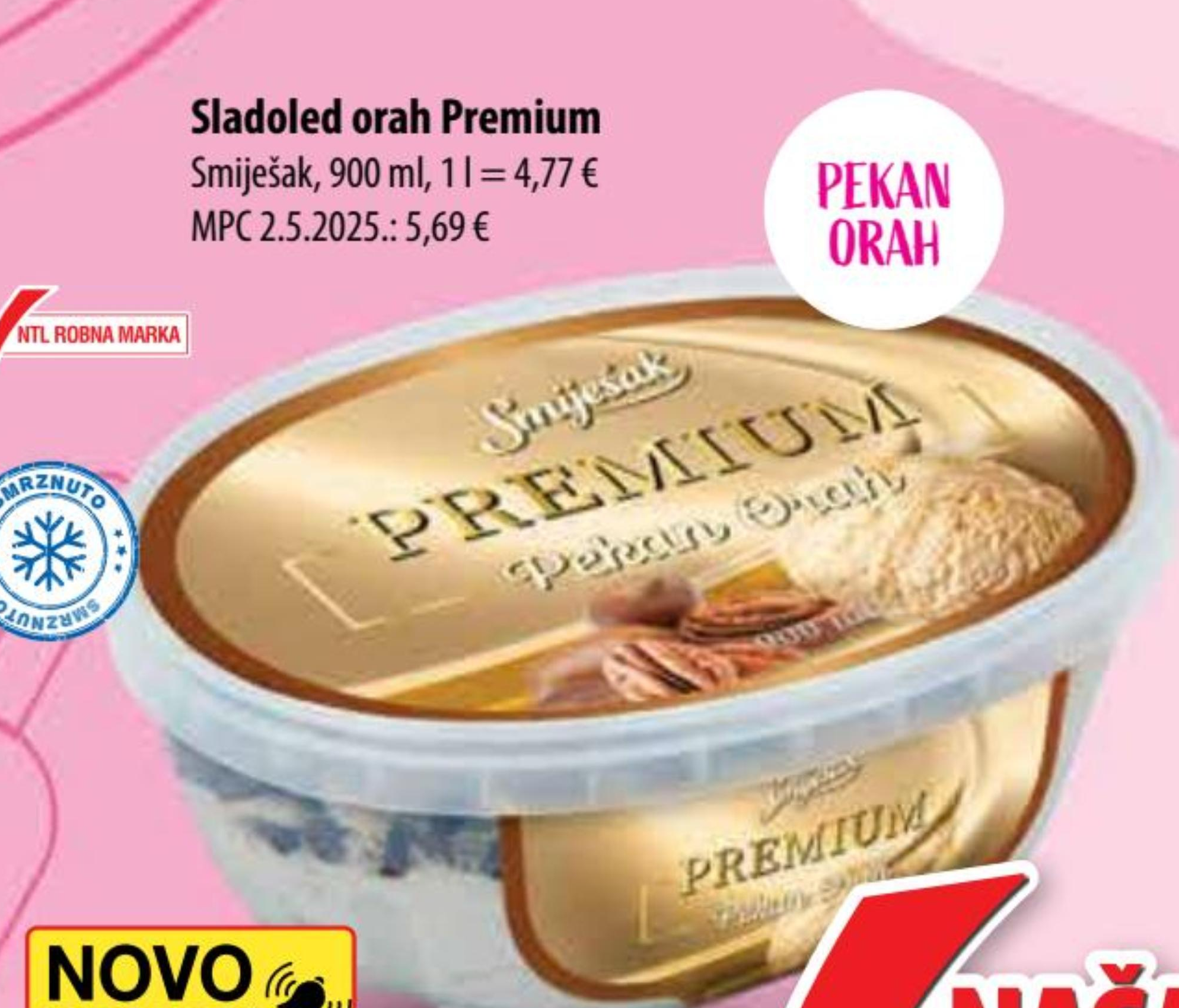 Sladoled orah Premium 900 ml