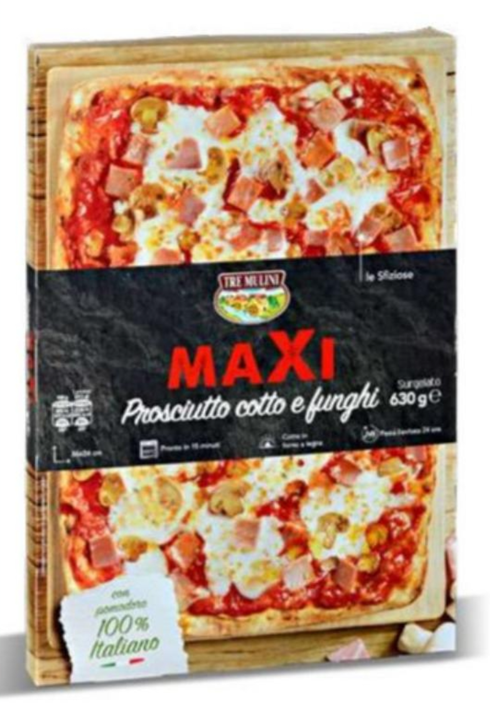 Pica Maxi s šunko in gobami Tre Mulini